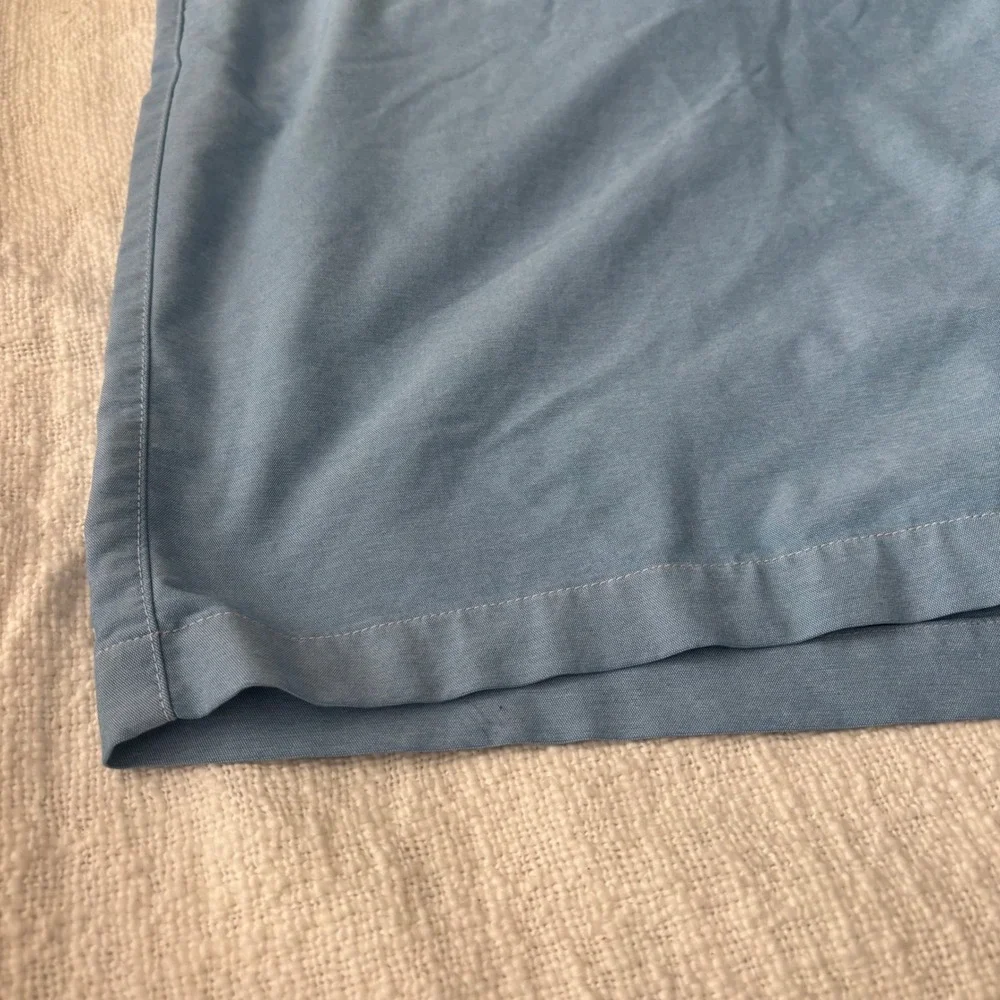 Tommy Bahama Boracay Men 48RG Light Blue Flat Front Cotton Blend Sateen Shorts
